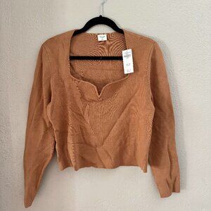 Abercrombie Sweetheart Slim Sweater Top / Brown, XL